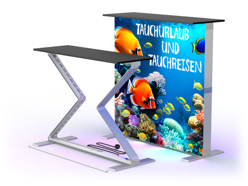 Leuchtwerbung: Messetheke Lightbox Fold