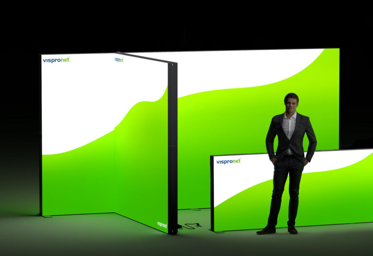 Messesystem Lightbox Flex, Lightbox Flex Messetheke, Lightbox Flex Messewand Module
